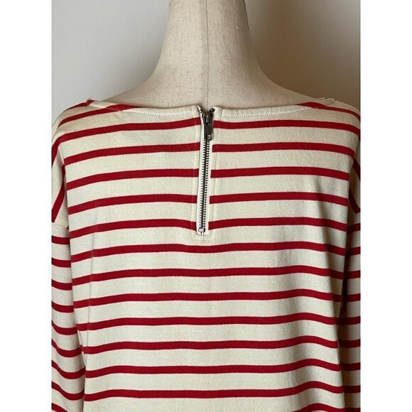 Topshop Red And White Striped Cotton Short Sleeve Shift Mini Dress Size‎ 6 - Picture 6 of 10